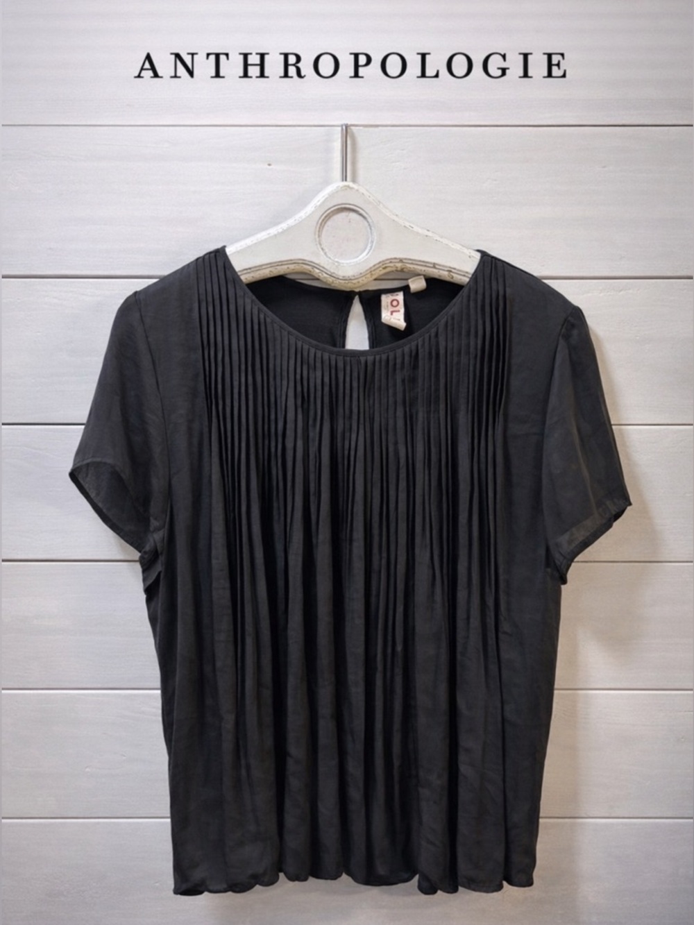 DOLAN Black Pleated Blouse Size M